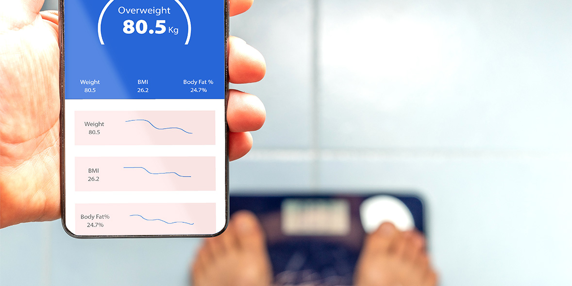 A smart scale with an app
